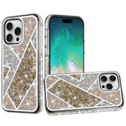 iPhone 16 Pro Max 6.9 inch Rhombus Bling Glitter Diamond Case Cover - Gold