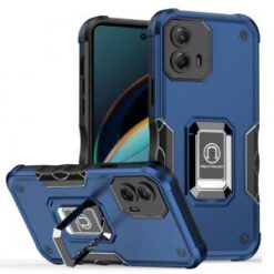 For Motorola Moto G 5G 2024 OPTIMUM Magnetic Ring Stand Hybrid Case Cover - Blue
