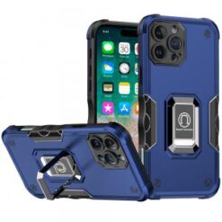 iPhone 16 Pro Max 6.9 inch OPTIMUM Magnetic Ring Stand Hybrid Case Cover - Blue