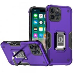 iPhone 16 Pro Max 6.9 inch OPTIMUM Magnetic Ring Stand Hybrid Case Cover - Dark Purple
