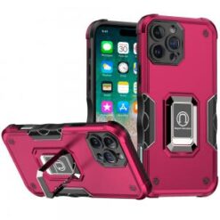iPhone 16 Pro Max 6.9 inch OPTIMUM Magnetic Ring Stand Hybrid Case Cover - Hot Pink