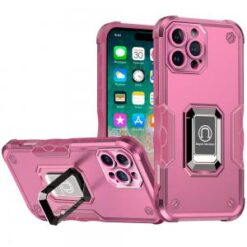 iPhone 16 Pro Max 6.9 inch OPTIMUM Magnetic Ring Stand Hybrid Case Cover - Pink