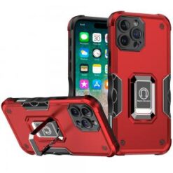 iPhone 16 Pro Max 6.9 inch OPTIMUM Magnetic Ring Stand Hybrid Case Cover - Red