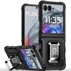 For Motorola Razr 2024 OPTIMUM Magnetic Ring Stand Hybrid - Black