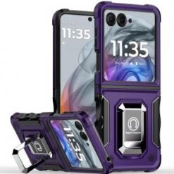 For Motorola Razr 2024 OPTIMUM Magnetic Ring Stand Hybrid - Dark Purple