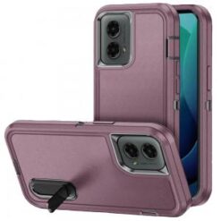 For Motorola Moto G 5G 2024 PEAK 3in1 Toughest Hybrid with Stand Cover Case - Burgundy/Black
