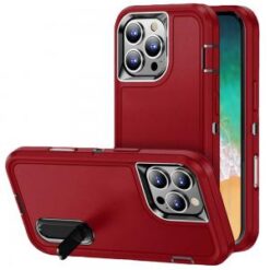 iPhone 16 Pro Max 6.9 inch PEAK 3in1 Toughest Hybrid with Stand Cover Case - Black/Red