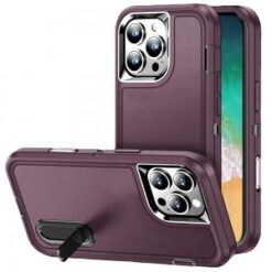iPhone 16 Pro Max 6.9 inch PEAK 3in1 Toughest Hybrid with Stand Cover Case - Burgundy/Black