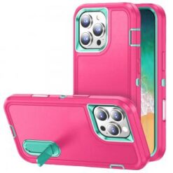 iPhone 16 Pro Max 6.9 inch PEAK 3in1 Toughest Hybrid with Stand Cover Case - Teal/Hot Pink