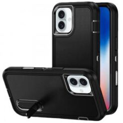 iPhone 16 6.1 inch PEAK 3in1 Toughest Hybrid with Stand Cover Case - Black/Red