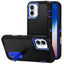 iPhone 16 6.1 inch PEAK 3in1 Toughest Hybrid with Stand Cover Case - Teal/Hot Pink