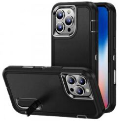 iPhone 16 Pro 6.3 inch PEAK 3in1 Toughest Hybrid with Stand Cover Case - Black/Black