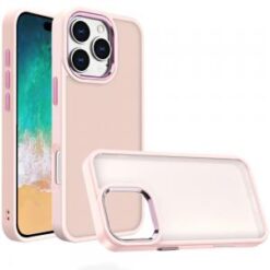 iPhone 16 Pro Max 6.9 inch Polished Oil Thick Acrylic Metal Button Hybrid Case Cover - Light Pin
