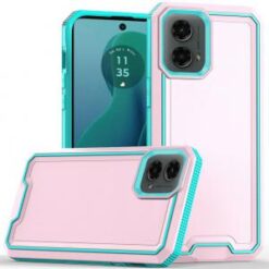 For Motorola Moto G 5G 2024 Rank Tough Strong Modern Fused Hybrid Case Cover - Pink