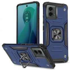 For Motorola Moto G 5G 2024 Robust Magnetic Kickstand Hybrid Case Cover - Blue