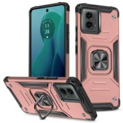 For Motorola Moto G 5G 2024 Robust Magnetic Kickstand Hybrid Case Cover - Rose Gold