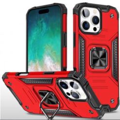 iPhone 16 Pro Max 6.9 inch Robust Magnetic Kickstand Hybrid Case Cover - Red