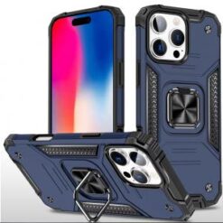 iPhone 16 Pro 6.3 inch Robust Magnetic Kickstand Hybrid Case Cover - Blue