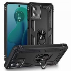 For Motorola Moto G 5G 2024 Ring Magnetic Kickstand Hybrid Case Cover - Black