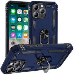 iPhone 16 Pro Max 6.9 inch Ring Magnetic Kickstand Hybrid Case Cover - Blue