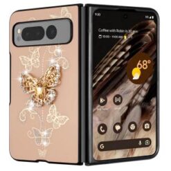 For Samsung Z Fold 6 SPLENDID Diamond Glitter Ornaments Engraving Case Cover - Garden Butterflies Go