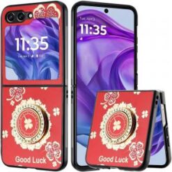 For Motorola Razr 2024 SPLENDID Diamond Glitter Ornaments Engraving Case Cover - Good Luck Floral Re