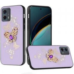 For Motorola Moto G 5G 2024 SPLENDID Diamond Glitter Ornaments Engraving Case Cover - Garden Butterf