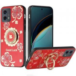 For Motorola Moto G 5G 2024 SPLENDID Diamond Glitter Ornaments Engraving Case Cover - Good Luck Flor