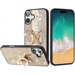 For iPhone 16 Plus 6.7 inch SPLENDID Diamond Glitter Ornaments Engraving Case Cover - Enchanted Butt