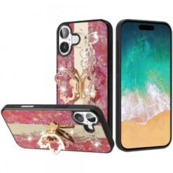 For iPhone 16 Plus 6.7 inch SPLENDID Diamond Glitter Ornaments Engraving Case Cover - Enchanted Butt