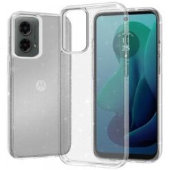 For Motorola Moto G 5G 2024 Glitter Ultra Thick 3mm Transparent Hybrid Case Cover - Clear