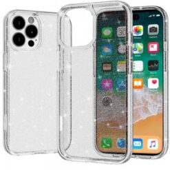 iPhone 16 Pro Max 6.9 inch Glitter Ultra Thick 3mm Transparent Hybrid Case Cover - Clear