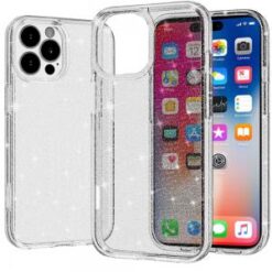 iPhone 16 Pro 6.3 inch Glitter Ultra Thick 3mm Transparent Hybrid Case Cover - Clear