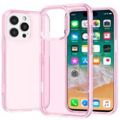 iPhone 16 Pro Max 6.9 inch Sturdy Ultra Thick 3mm Transparent Hybrid Case Cover - Pink