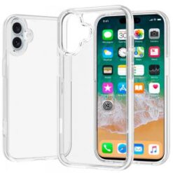 For iPhone 16 Plus 6.7 inch Sturdy Ultra Thick 3mm Transparent Hybrid Case Cover - Clear