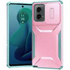 For Motorola Moto G 5G 2024 Ultimate U Design Hybrid with Camera Window Covering - Pink+Teal