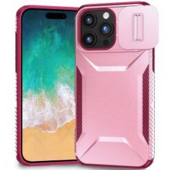 iPhone 16 Pro Max 6.9 inch Ultimate U Design Hybrid with Camera Window Covering - Pink+Burgundy