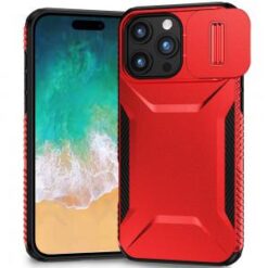 iPhone 16 Pro Max 6.9 inch Ultimate U Design Hybrid with Camera Window Covering - Red