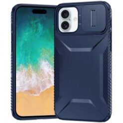 For iPhone 16 Plus 6.7 inch Ultimate U Design Hybrid with Camera Window Covering - Dark Blue