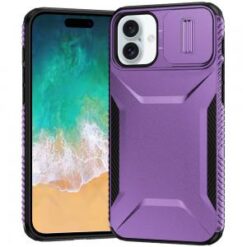 For iPhone 16 Plus 6.7 inch Ultimate U Design Hybrid with Camera Window Covering - Purple