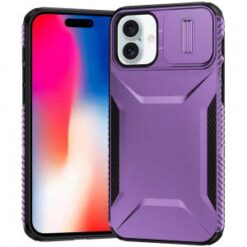 iPhone 16 6.1 inch Ultimate U Design Hybrid with Camera Window Covering - Pink+Burgundy