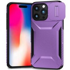 iPhone 16 Pro 6.3 inch Ultimate U Design Hybrid with Camera Window Covering - Purple