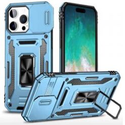 iPhone 16 Pro Max 6.9 inch Utter Tough Metal Ring Movable Camera Window Hybrid Case Cover - Ligh