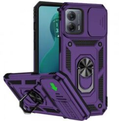 For Motorola Moto G 5G 2024 Well Protective Magentic Ring Stand Camera Protective Cover Case - Purpl