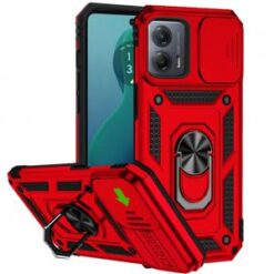 For Motorola Moto G 5G 2024 Well Protective Magentic Ring Stand Camera Protective Cover Case - Red