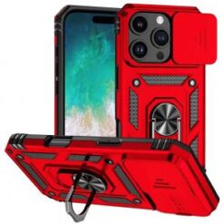 iPhone 16 Pro Max 6.9 inch Well Protective Magentic Ring Stand Camera Protective Cover Case - Re