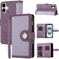 iPhone 16 6.1 inch Magnetic Heavy Duty Hybrid Case with Side Kick-Stand - Dark Blue