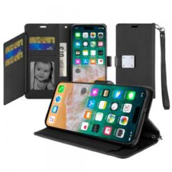 iPhone 16 Pro Max 6.9 inch Wallet ID Card Holder Case Cover - Black