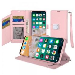 iPhone 16 Pro Max 6.9 inch Wallet ID Card Holder Case Cover - Rose Gold