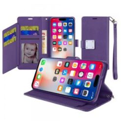 iPhone 16 6.1 inch Wallet ID Card Holder Case Cover - Red